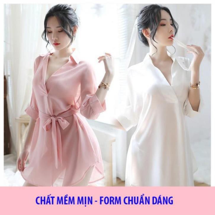 [ SIÊU PHẨM - SIÊU MỊN] áo sơ mi ngủ nữ cao cấp - váy ngủ đẹp dài quyến rũ B1030 *