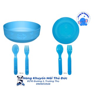 Chén ăn dặm cho bé kèm muỗng nĩa cho bé- Hàng Km sữa Nestle