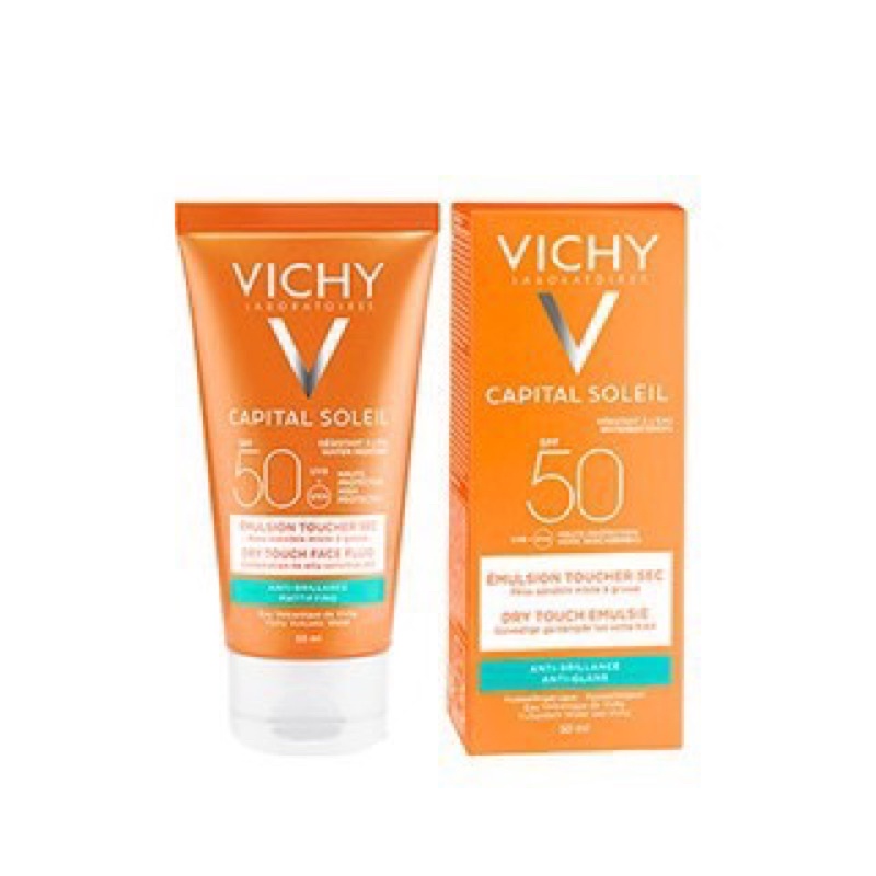 Kem chống nắng không màu không gây nhờn rít Vichy Capital Soleil Mattifying Dry Touch Face Fluid SPF50 UVB+UVA 50ml