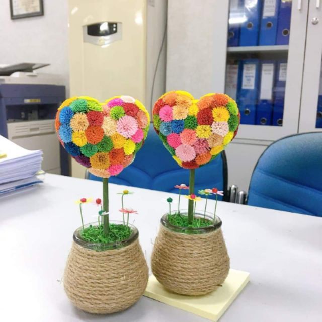 CHẬU HOA HÌNH TRÁI TIM / TRÒN BẰNG GIẤY