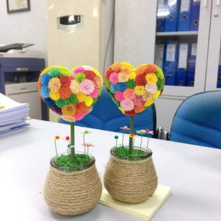 CHẬU HOA HÌNH TRÁI TIM / TRÒN BẰNG GIẤY