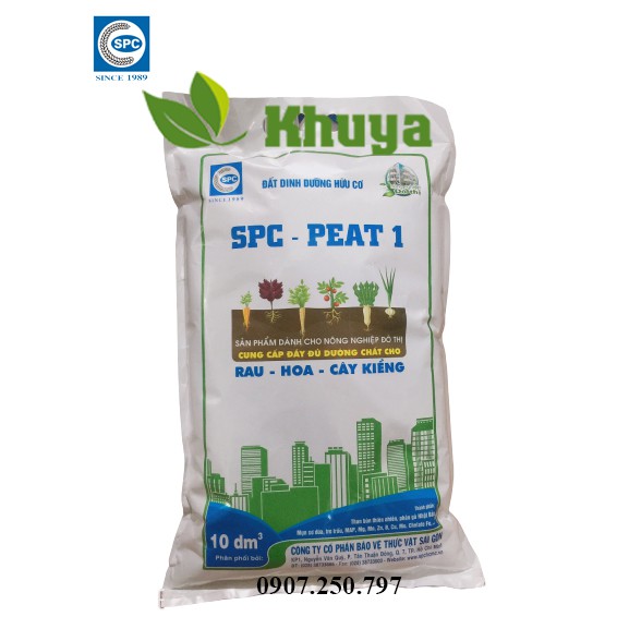 Đất dinh dưỡng hữu cơ SPC PEAT 1 túi 10dm3 khoảng 3kg  Dùng trồng Rau Hoa và Cây Kiểng