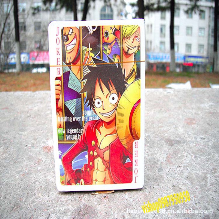 Bộ bài Tây anime Luffy onepiece Wanted Truy Nã,Rozo,luffy,chopper , bộ Tú 54 lá in hình anime manga dễ thương si