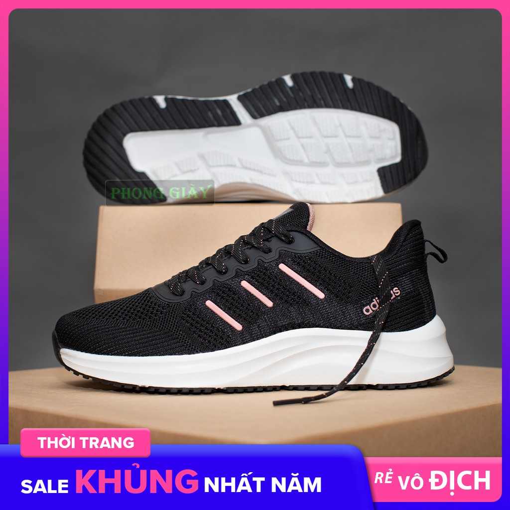 Giày sneaker nữ giày thể thao nữ D529 màu đen hồng