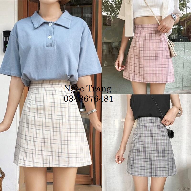 [ Mã FAGREEN55 giảm 10% tối đa 30K đơn 99K] chân váy chữ A cơ bản chất vải Dạ cao cấ