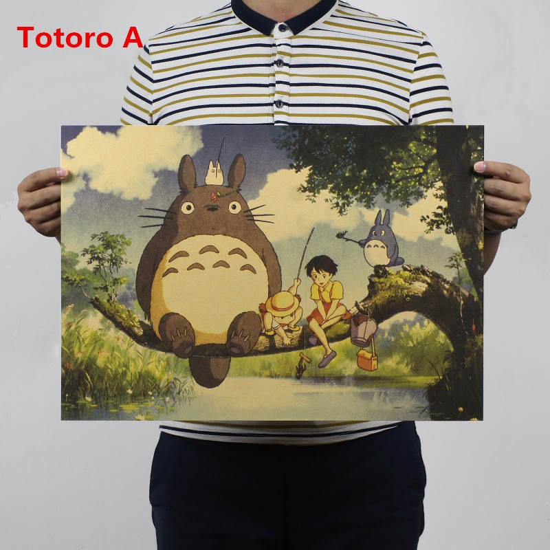 Poster dán tường hình anime Ghibli Nhật Bản tùy chọn