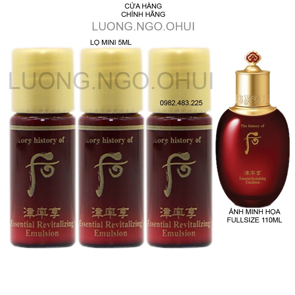Sữa dưỡng Whoo đỏ cung cấp tân dịch trẻ hóa giảm nhăn và - Essential Revitalizing Emulsion 5ml chống lão hóa