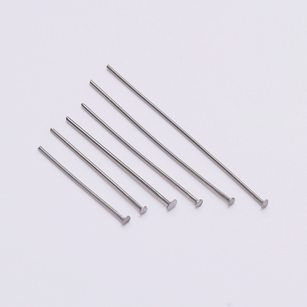 Set 100 Ghim Đầu Dẹt Bằng Thép Không Gỉ Làm Trang Sức DIY