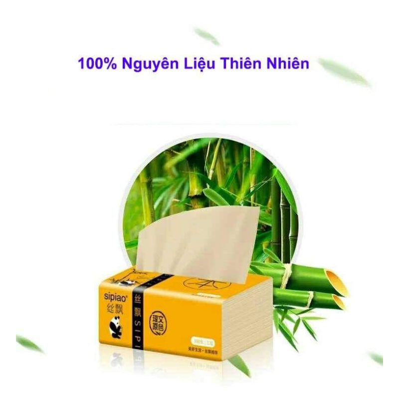 Giấy ăn gấu trúc không tảy trắng an toàn cho gđ bạn 1 gói 100tờ 1thùng đủ 30gói