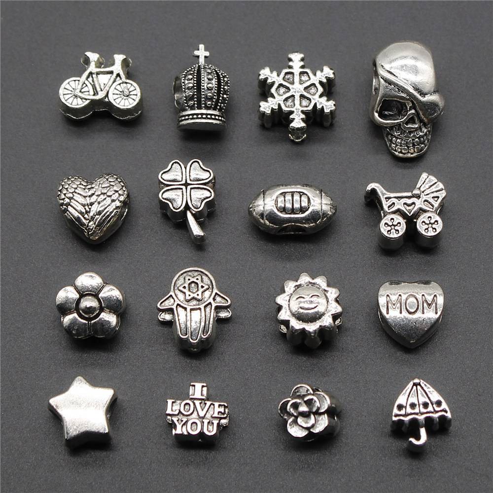 Hạt Charm Lỗ To Hình Trái Tim Thời Trang Diy