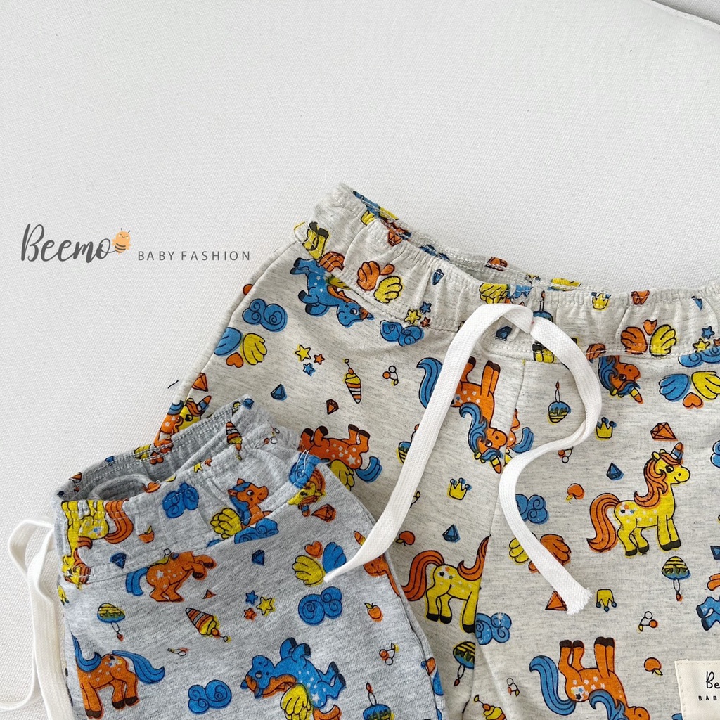 Quần đùi Pony cho bé trai gái Beemo, chất liệu cotton co dãn 4 chiều, 2 màu xinh xắn B136