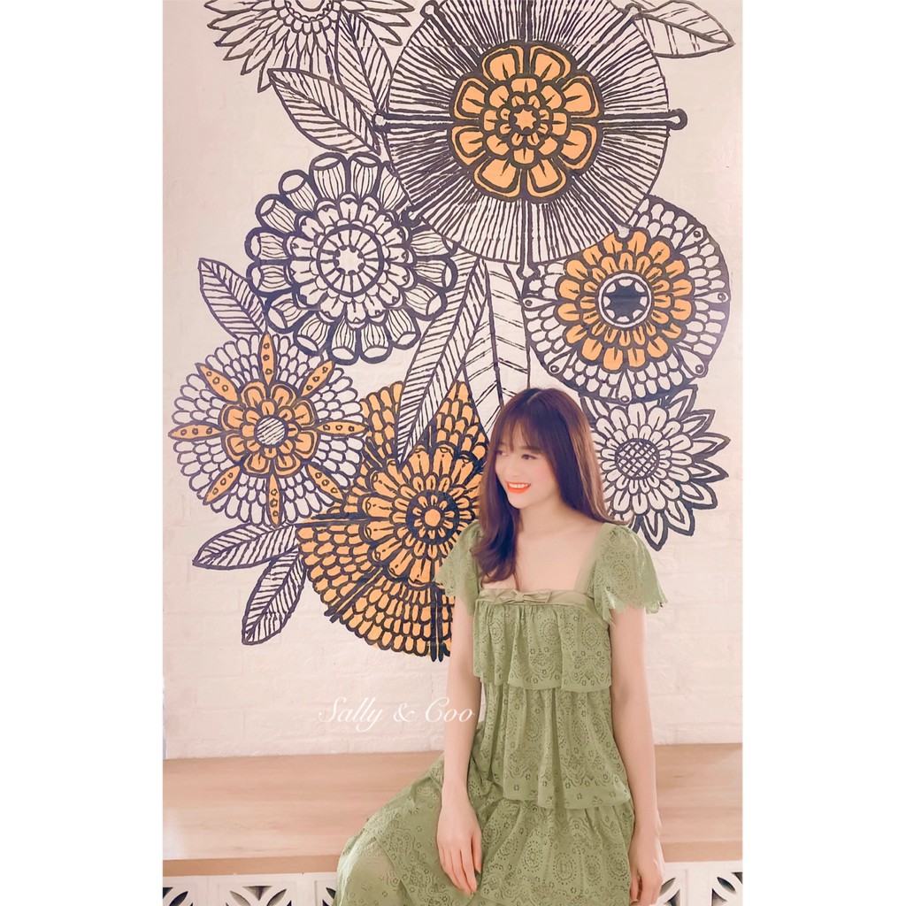 Đầm maxi ren tầng - V11