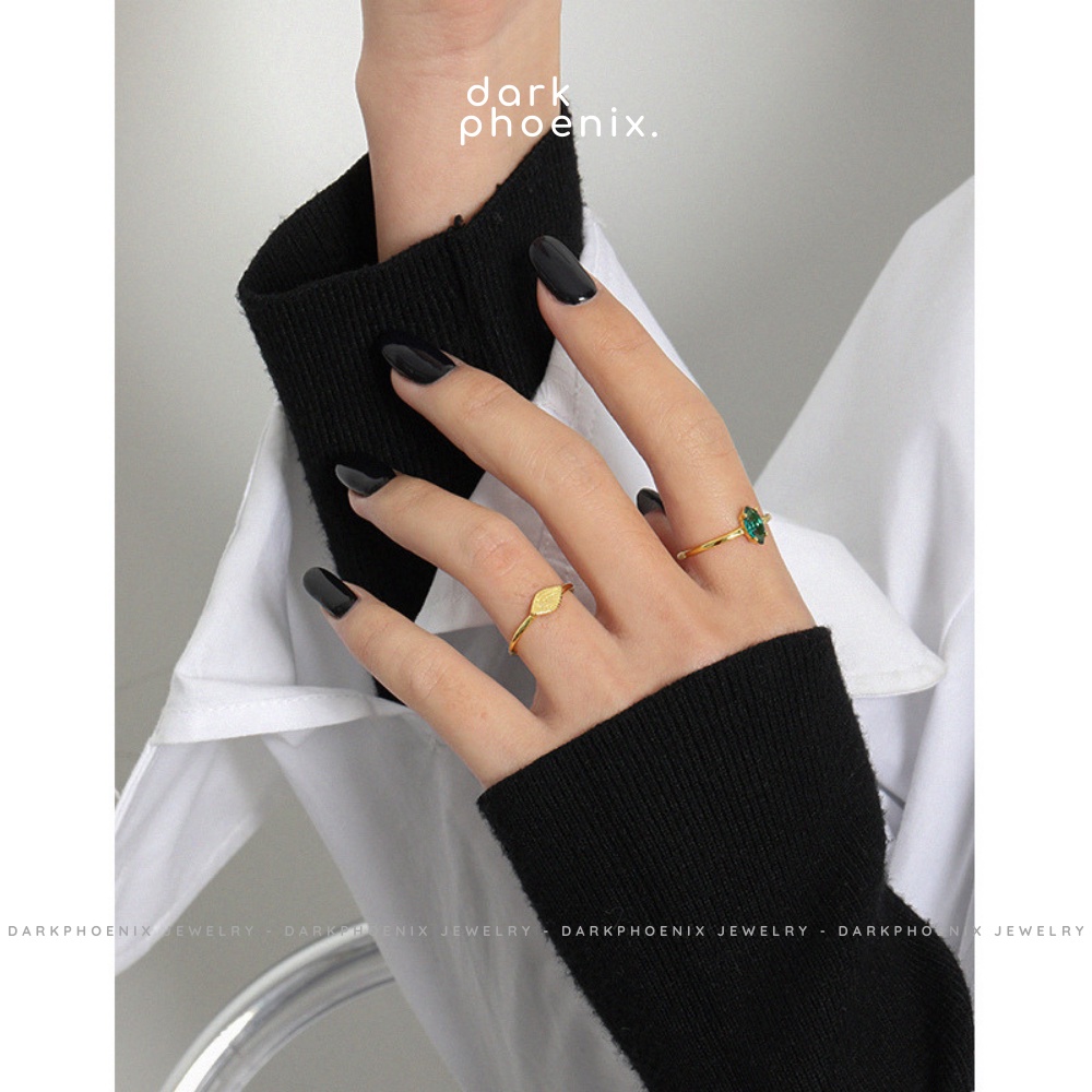 Nhẫn bạc DARK PHOENIX mạ Vàng 18K phong cách Ulzzang Korea cổ điển - NB10