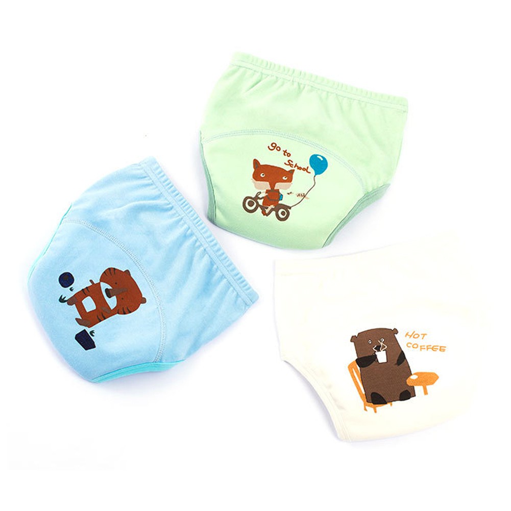 Kids Nappy Cotton Underwear Training Pants Toilet Potty Baby Cloth Diaper Cover Nappy Changing Panties(Suitable for Babies 6 to 12 kg)1pc Bear Pattern