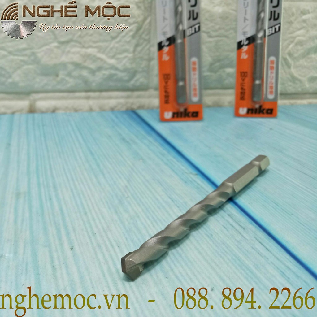 Mũi khoan bê tông Unika BJ6.0x100 chân lục giác Nghề Mộc