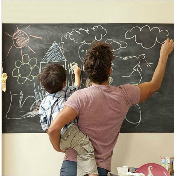 Decal dán tường Black Board - Bảng đen cho trẻ nhỏ thoải mái tập vẽ không lo bẩn tường nhà bạn mà giá siêu rẻ