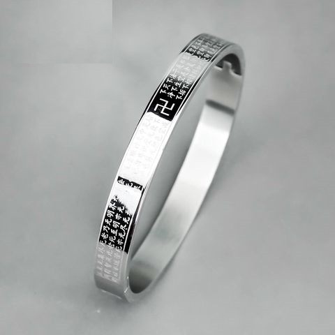 Vòng tay Bát nhã tâm kinh thời trang chất liệu titan không đen không bay màu | BigBuy360 - bigbuy360.vn
