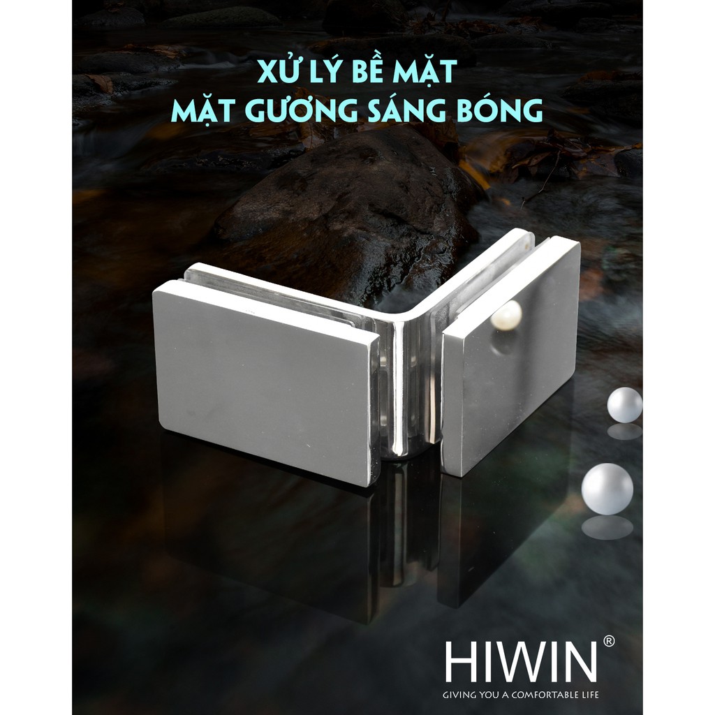 Kẹp kính 90 độ kính - kính cabin tắm inox AURORA cao cấp Hiwin AR-602