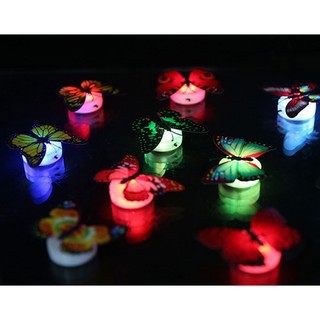 2 Đèn Led Trang Trí Hình Bướm Đổi Màu Đáo Trang Trí Phòng