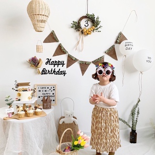 BỘ CHỮ HAPPY BIRTHDAY KÈM SỐ VẢI DẠ MÀU ĐEN - NHÀ ANN