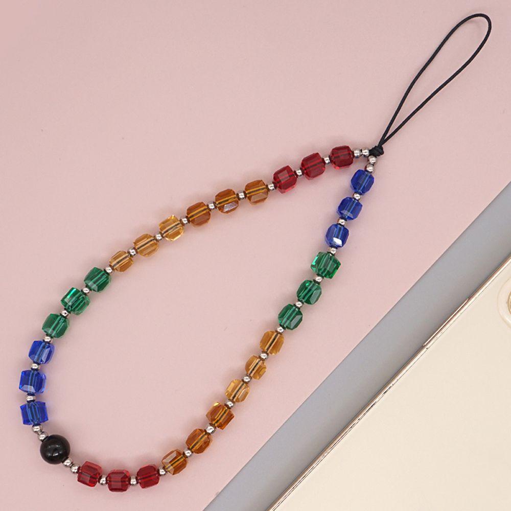 Vòng Tay Dây Xích Điện Thoại Thiết Kế Đơn Giản Thời Trang|Dây Đeo Điện Thoại Xâu Hạt Thủy Tinh Dễ Thương