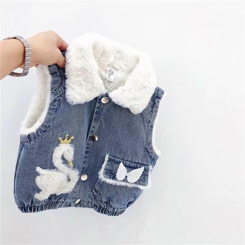 áo ghi lê bò cổ lông cho bé gái và bé trai