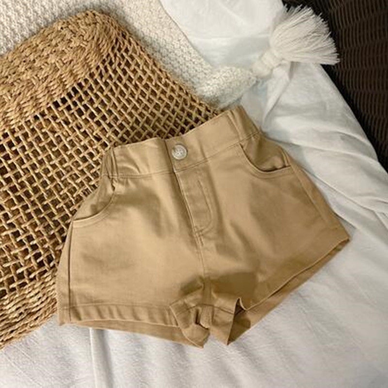 Quần short ống rộng phối túi lớn phong cách Hàn Quốc dành cho bé trai bé gái