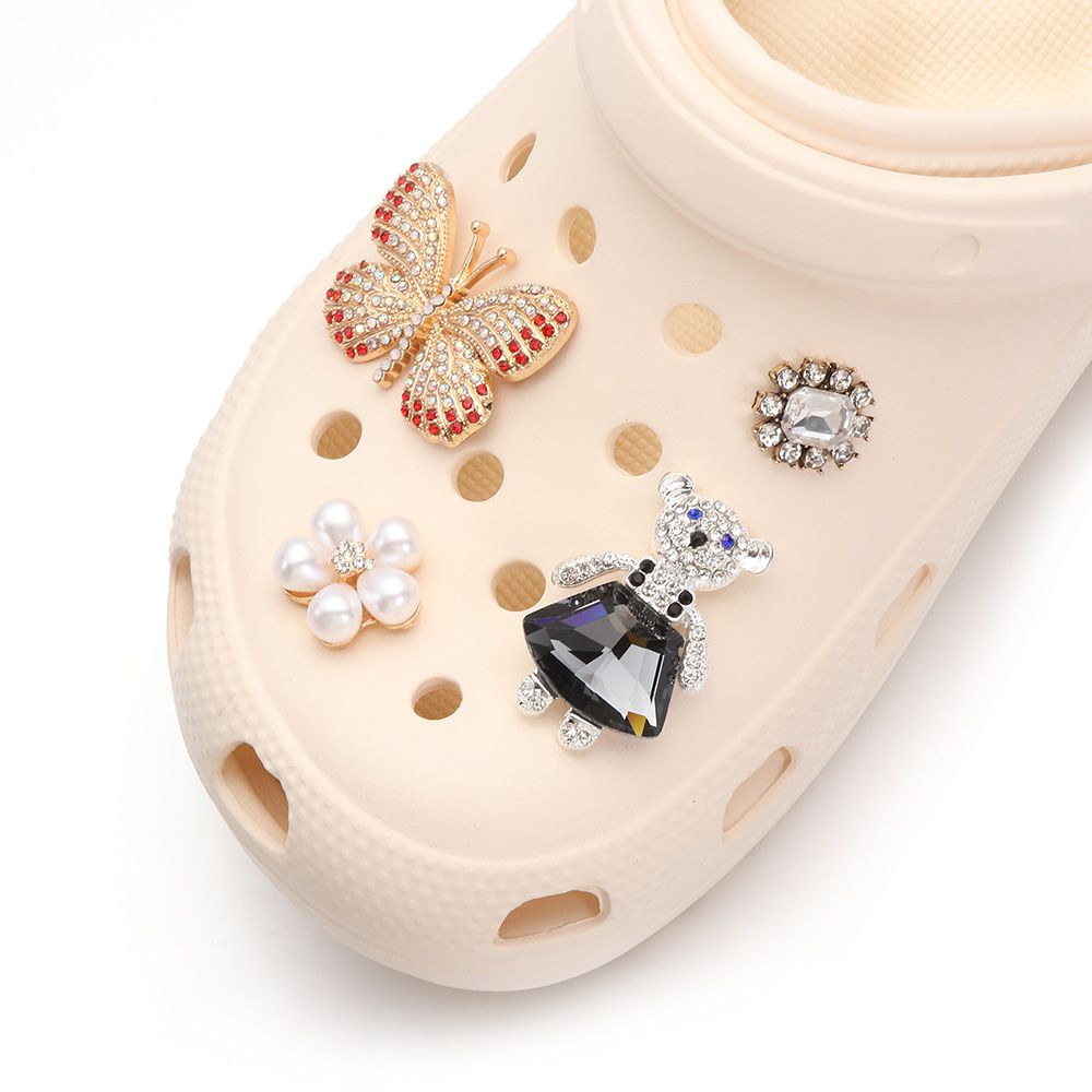 Vật Liệu Trang Trí Bằng Chất Liệu PVC Lấp Lánh|Phụ Kiện Trang Trí Vòng Tay/Vòng Tay/Dây Giày DIY Đính Đá Và Ngọc Trai Nhân Tạo Xinh Xắn