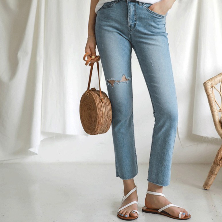 Túi mây tre đan Việt Nam đi biển hình tròn bằng mây tre đan cao cấp, kiểu dáng Vintage T330