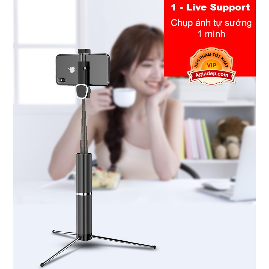 Gậy Tự Sướng Selfie Tripod - Kèm Nút Chụp Ảnh bluetooth Không Dây Từ Xa Chuyên Nghiệp Streamer Live Streaming - CYKE | BigBuy360 - bigbuy360.vn