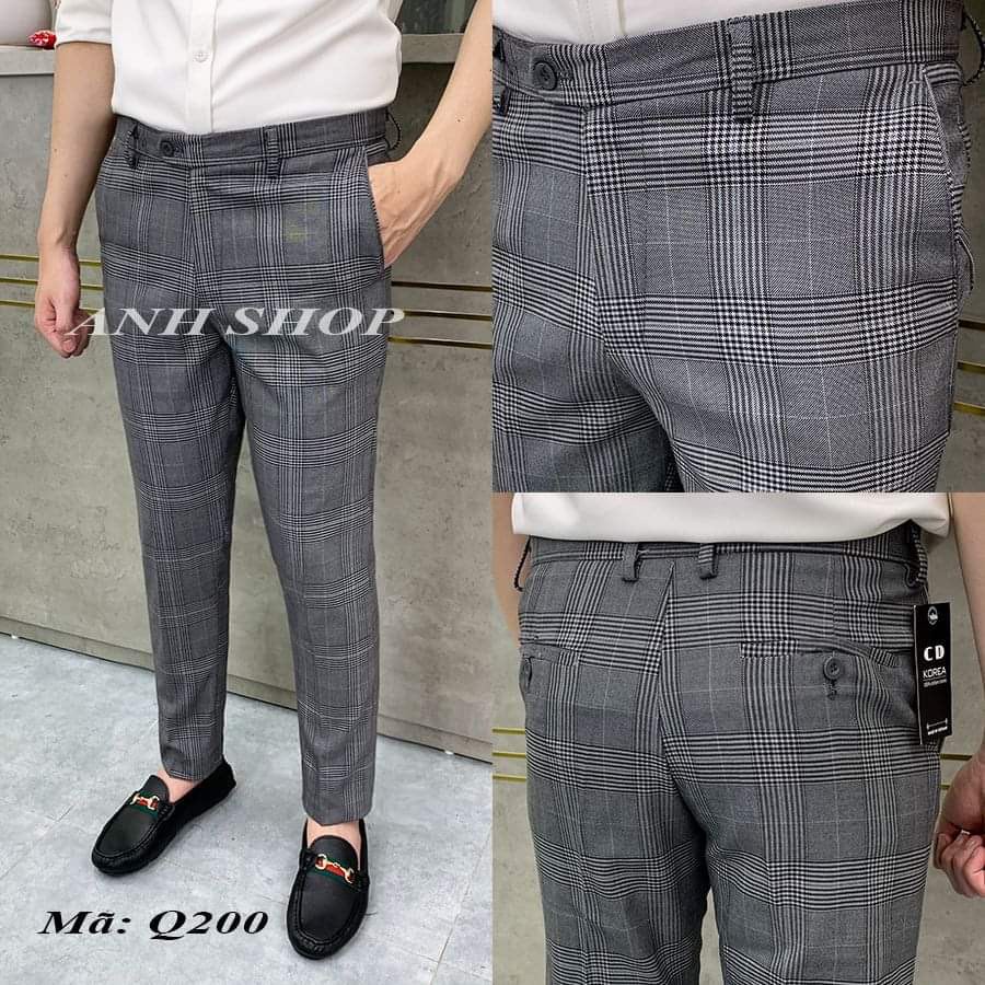 Quần âu nam kẻ sọc KARO chất vải cotton cao cấp , chuẩn thiết kế hàn quốc,  cực tôn dáng, lịch sự, trẻ trung.QAK