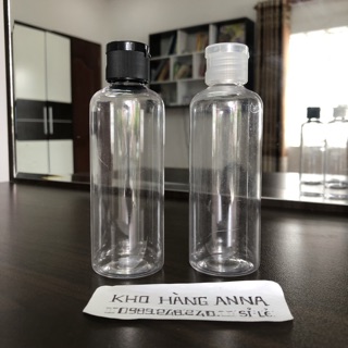 [ Chai nhựa 100ml Nắp bật ] 50 Chai pet 100ml / 70 mL nắp bật đen