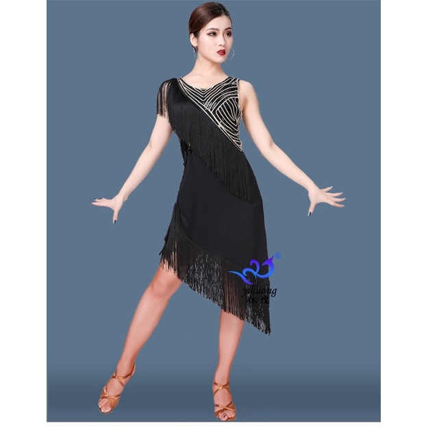 ĐẦM KHIÊU VŨ TÀ XÉO THUN CO GIÃN GIẤU BỤNG VL312N