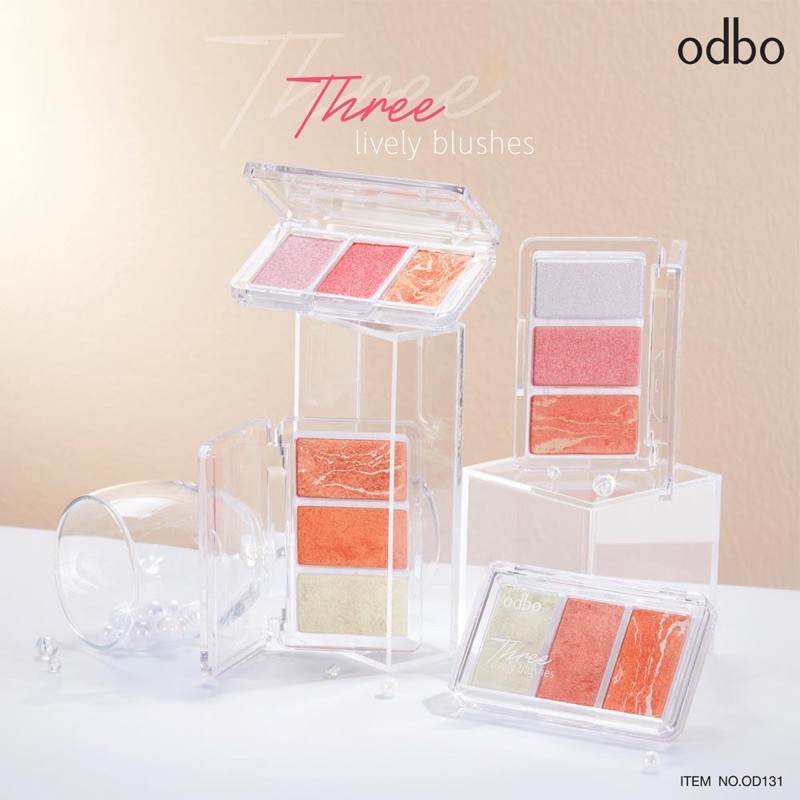 Má hồng Odbo Three Lively Blushes OD131 9g giúp khuôn mặt được điểm tô sức sống và thu hút hơn