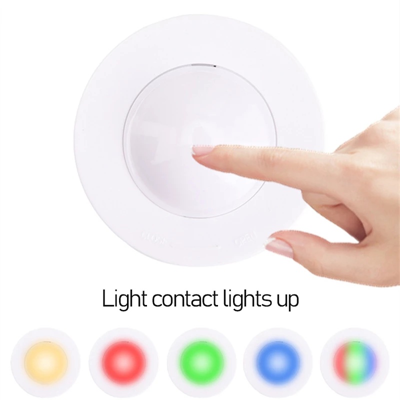 1 Đèn LED Tròn Không Dây Chạy Bằng Pin Tự Dính Trang Trí Nhà Cửa
