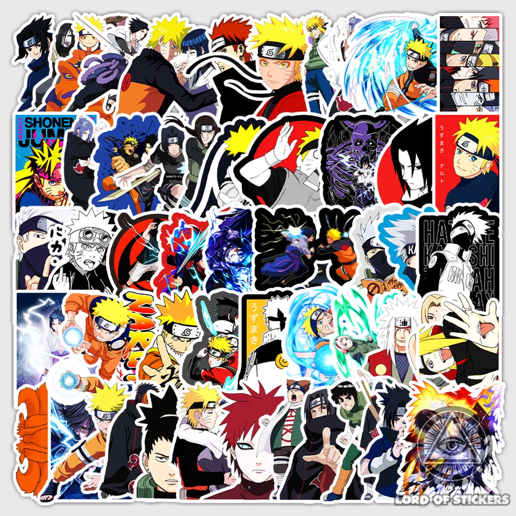 Set 54 Sticker Naruto Hình Dán Nhân Vật Truyện Tranh Anime Manga Trang Trí Mũ Nón Bảo Hiểm, Ván Trượt, Laptop, Vali, Sổ