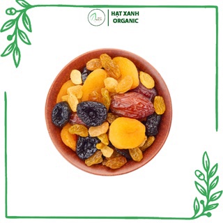 Trái Cây Thập Cẩm Sấy Dẻo Mix Fruits Lọ 500g (Mơ Sấy, Nho Chile, Chà Là, Táo Đỏ, Mận Sấy)