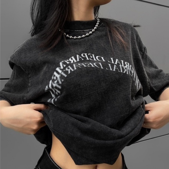 Áo thun wash cotton Unisex cổ tròn dáng rộng 116