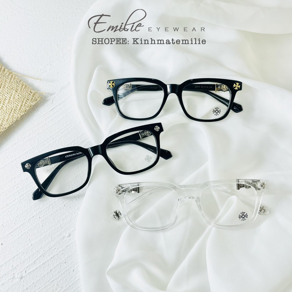Gọng kính vuông nhựa bản dày nam nữ Emilie eyewear phụ kiện thời trang 2273