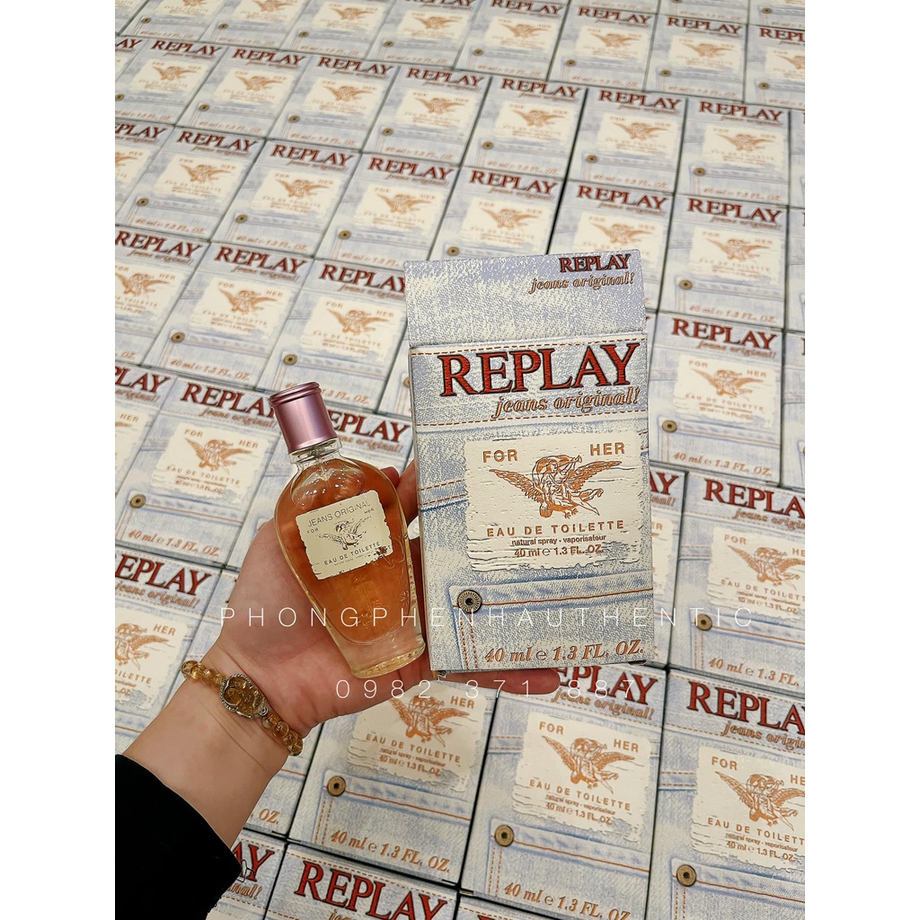 NƯỚC HOA NỮ REPLAY JEANS ORIGINAL FOR HER EAU DE TOILETTE 40ML - PHỒNG PHỀNH AUTHENTIC - BAY AIR