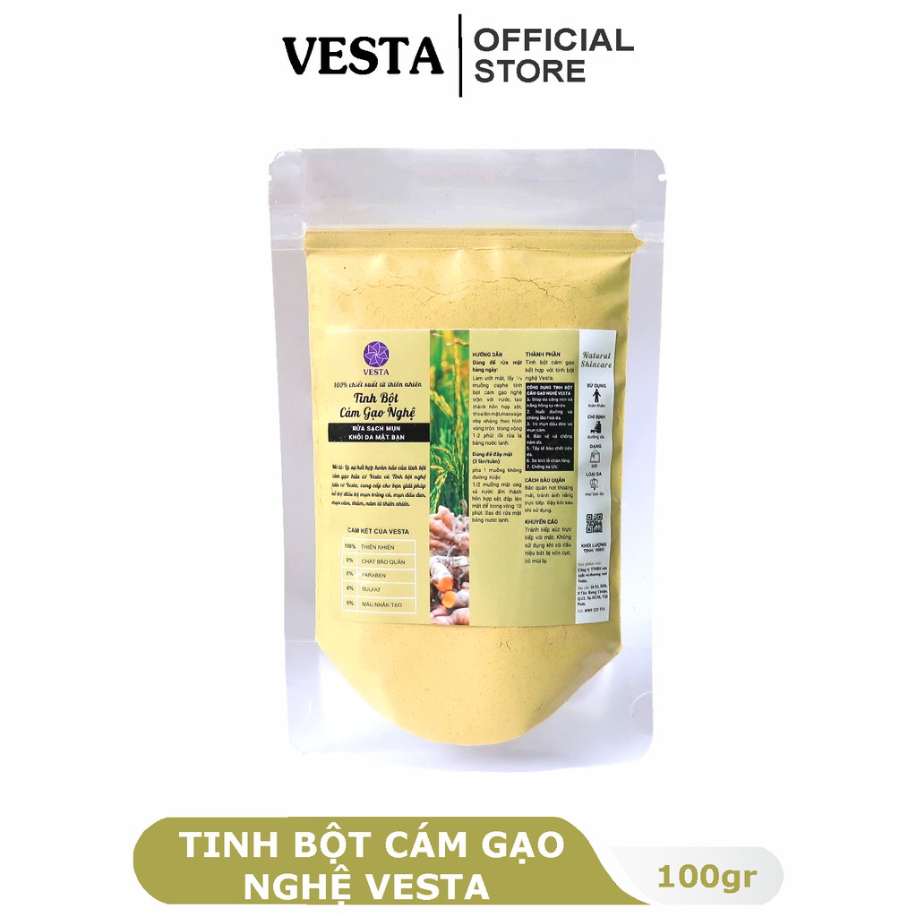 Tinh Bột Cám Gạo Nghệ Nguyên Chất Vesta 100gr