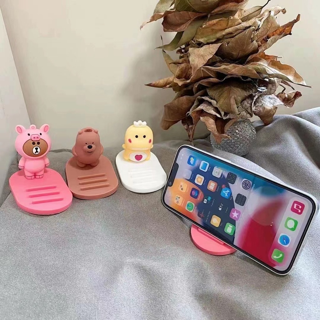 Giá đỡ điện thoại để bàn hình hoạt hình dễ thương thích hợp cho iPhone Samsung Xiaomi Huawei