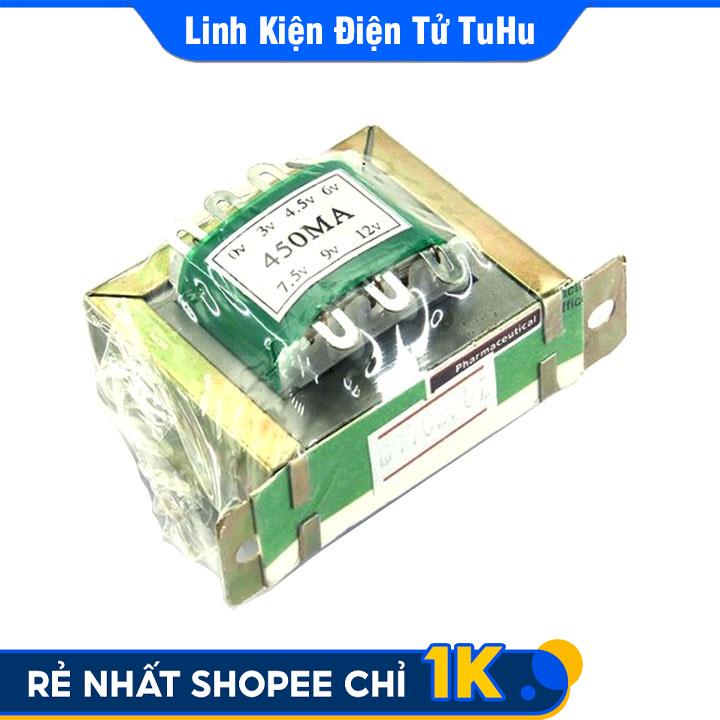 Biến Áp 0V 3.5V 5.5V 6V 7.5V 9V 12V ( 450MA , 480g )