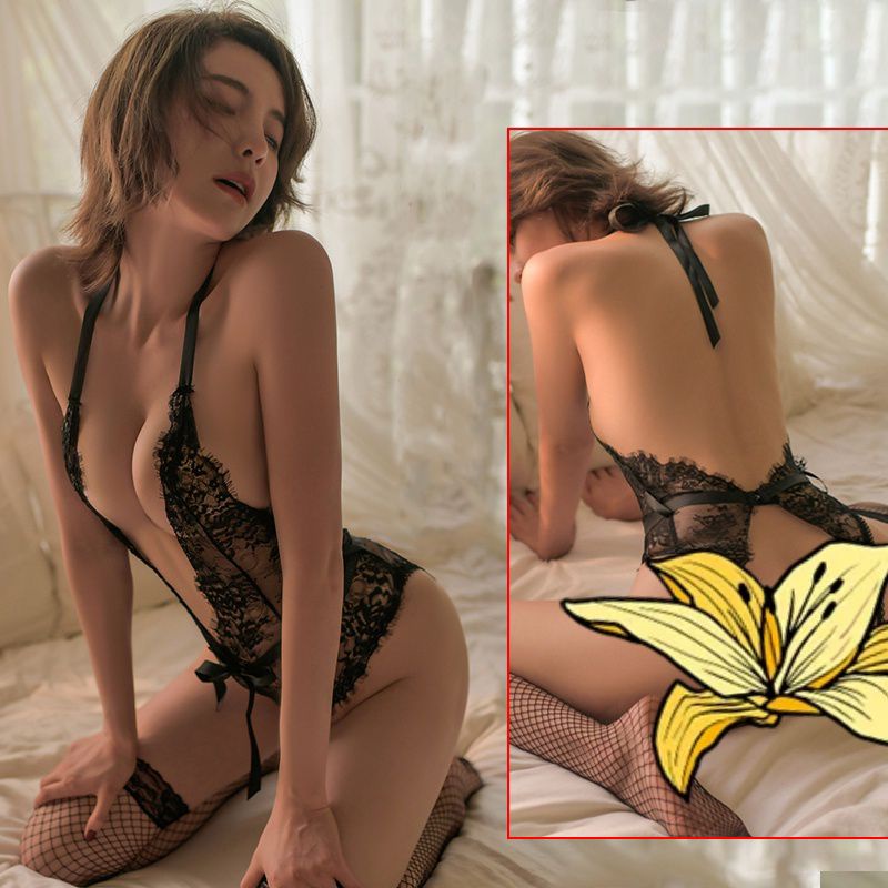 Bodysuit ren lưới hở đáy - đồ ngủ 2 dây sexy gợi cảm