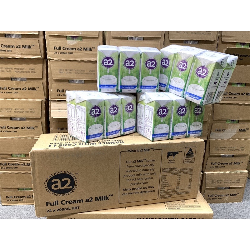 Sữa tươi a2 tiệt trùng Full Cream 200ml của Úc