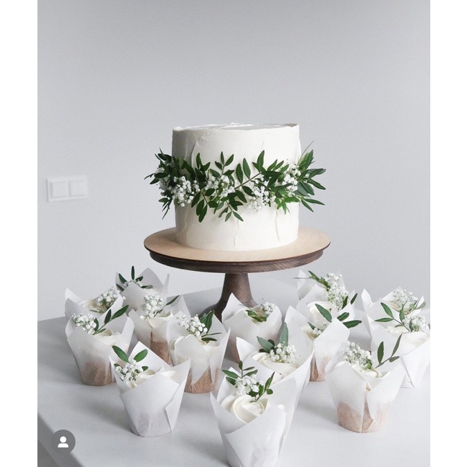 Bộ 50 cup giấy Tulip đựng bánh cupcake decor tiệc bánh