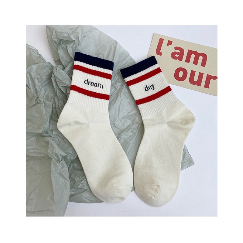 Vớ Tất Unisex Cổ Cao Dream Day vải cotton kháng khuẩn hàng loại 1 bao đổi trả dành cho cả nam và nữ