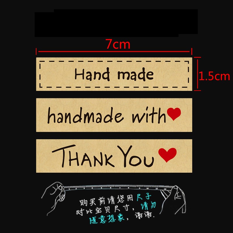 Sticker thank you tem giấy kraf dán nhãn cảm ơn decal nhãn handmade xinh xắn trang trí sổ tay đồ uồng