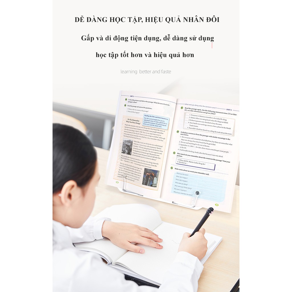 KHAY ĐỂ SÁCH VÀ IPAD CAYABE CHO BÉ HỌC BÀI SAY MÊ CHỐNG GÙ, CHỐNG CẬN