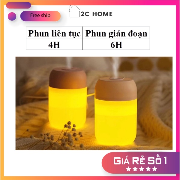 Máy Xông Tinh Dầu Mini Phun Sương có Đèn LED Dùng Cho Phòng Ngủ Và Trong Xe Hơi Khử Khuẩn Đuổi Muỗi – 2C Home